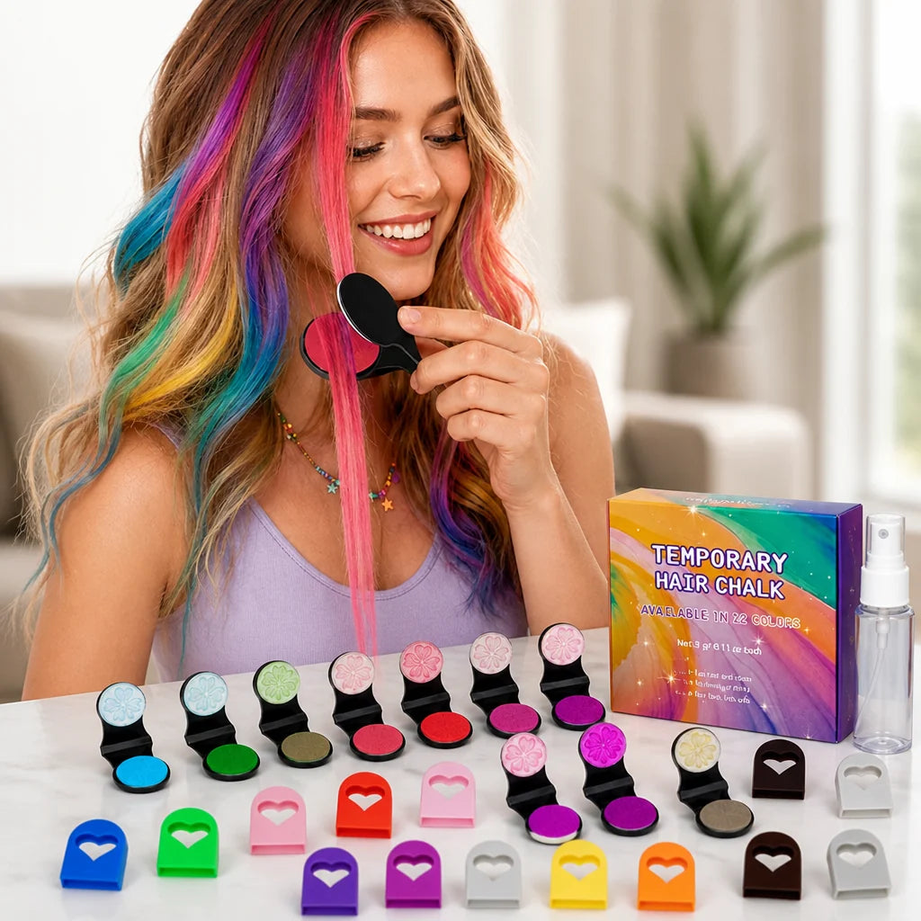 ChalkBurst™ 12-Colour Hair Chalk Kit — Transform Your Look With Vibrant Colour in Moments
