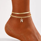 Monograméa™ Gold Initial Anklets — Wear Your Unique Story with Effortless Grace