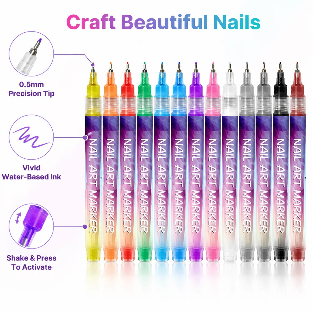 ManiSketch™ 12-Color Nail Art Marker Set — Create Jaw-Dropping Designs That Turn Heads Instantly