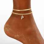 Monograméa™ Gold Initial Anklets — Wear Your Unique Story with Effortless Grace