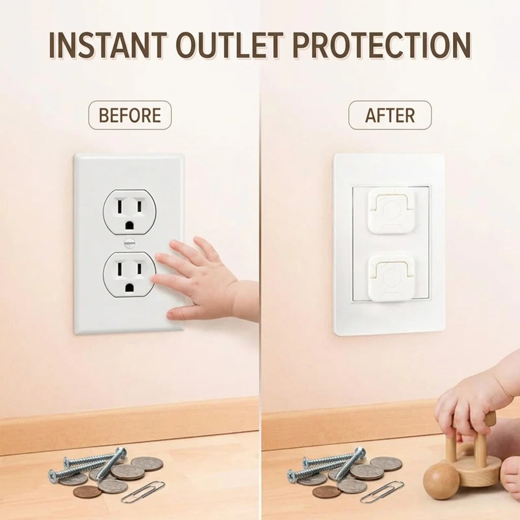 Nuvacove™ Outlet Shield Pack of 10— Instantly Lock Out Danger and Protect Your Child’s Curious Hands