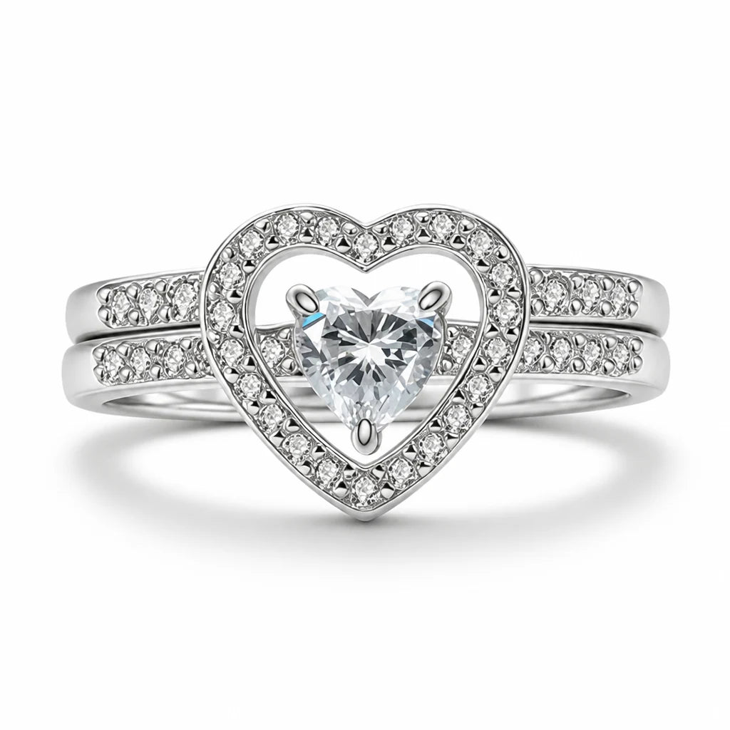 HeartWisp™ Halo Ring Set — Ignite Passion with Every Sparkling Glance