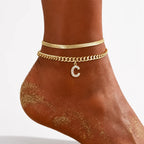 Monograméa™ Gold Initial Anklets — Wear Your Unique Story with Effortless Grace