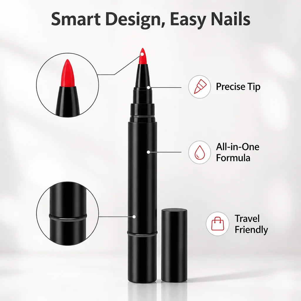 VeraBella™ All-in-One Gel Pen — Flawless, Fade-Proof Nails That Shine Through Everything