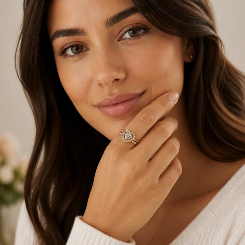 HeartWisp™ Halo Ring Set — Ignite Passion with Every Sparkling Glance
