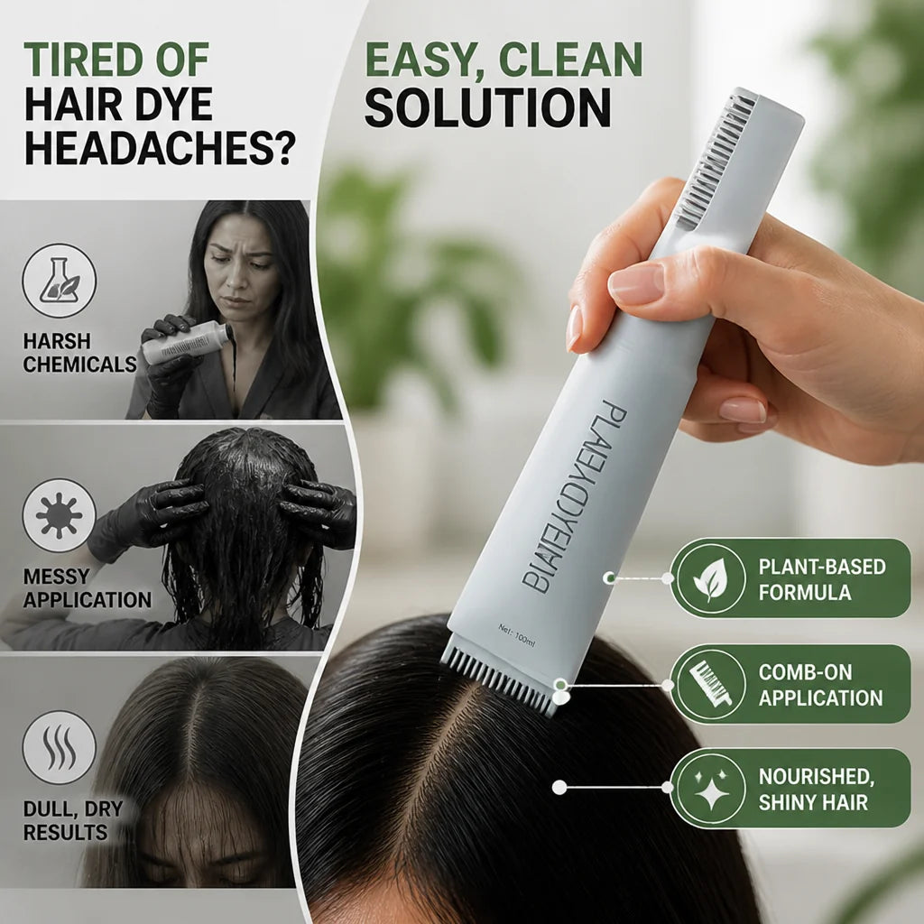 GlossNox™ Comb Dye — Ignite Deep, Silky Black Shine That Feels Alive and Natural
