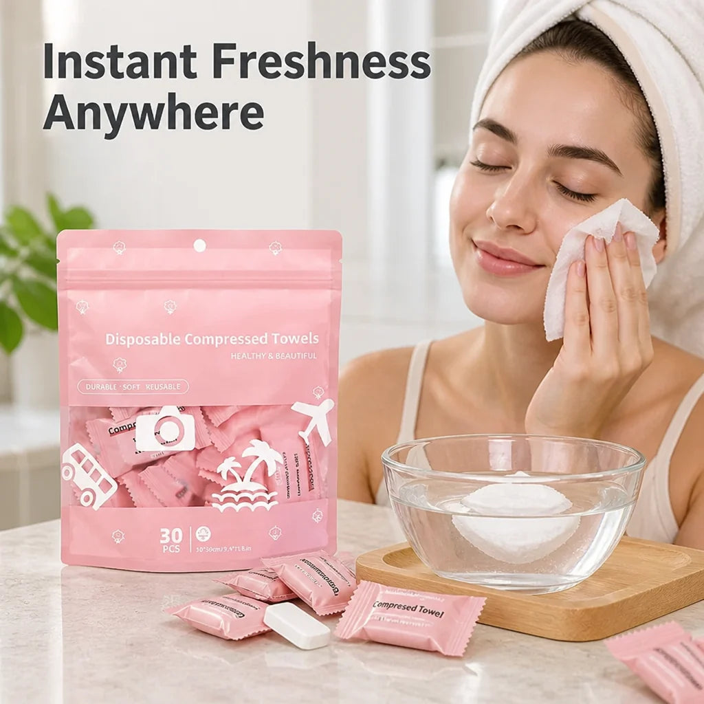 Press2Plush™ Compressed Cotton Towels — Unlock Instant Freshness and Soothing Comfort Anywhere You Go