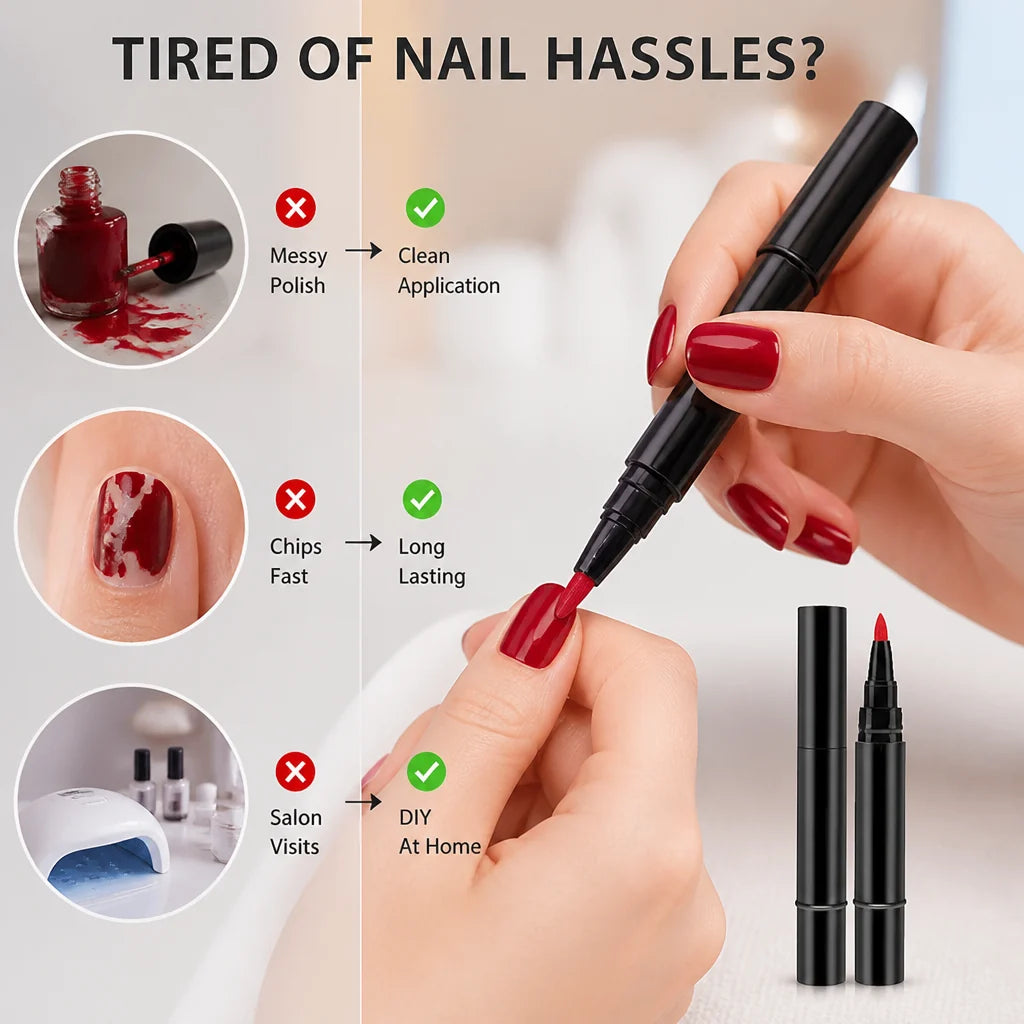 Geloria™ All-in-One Gel Pen — Flawless, Fade-Proof Nails That Shine Through Everything