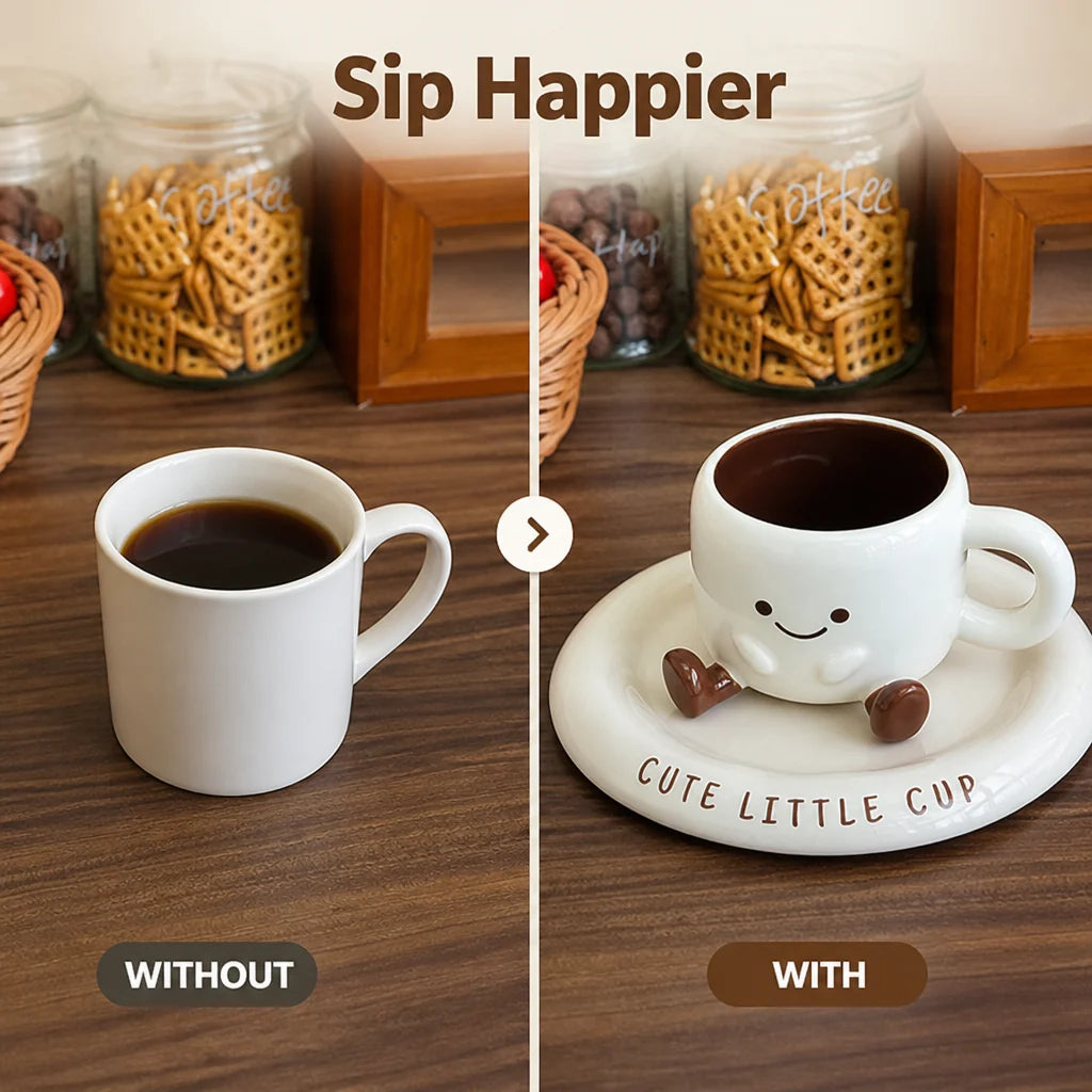 SipFable™ Cup & Saucer — Turn Every Sip Into a Smile and Uplift Your Day
