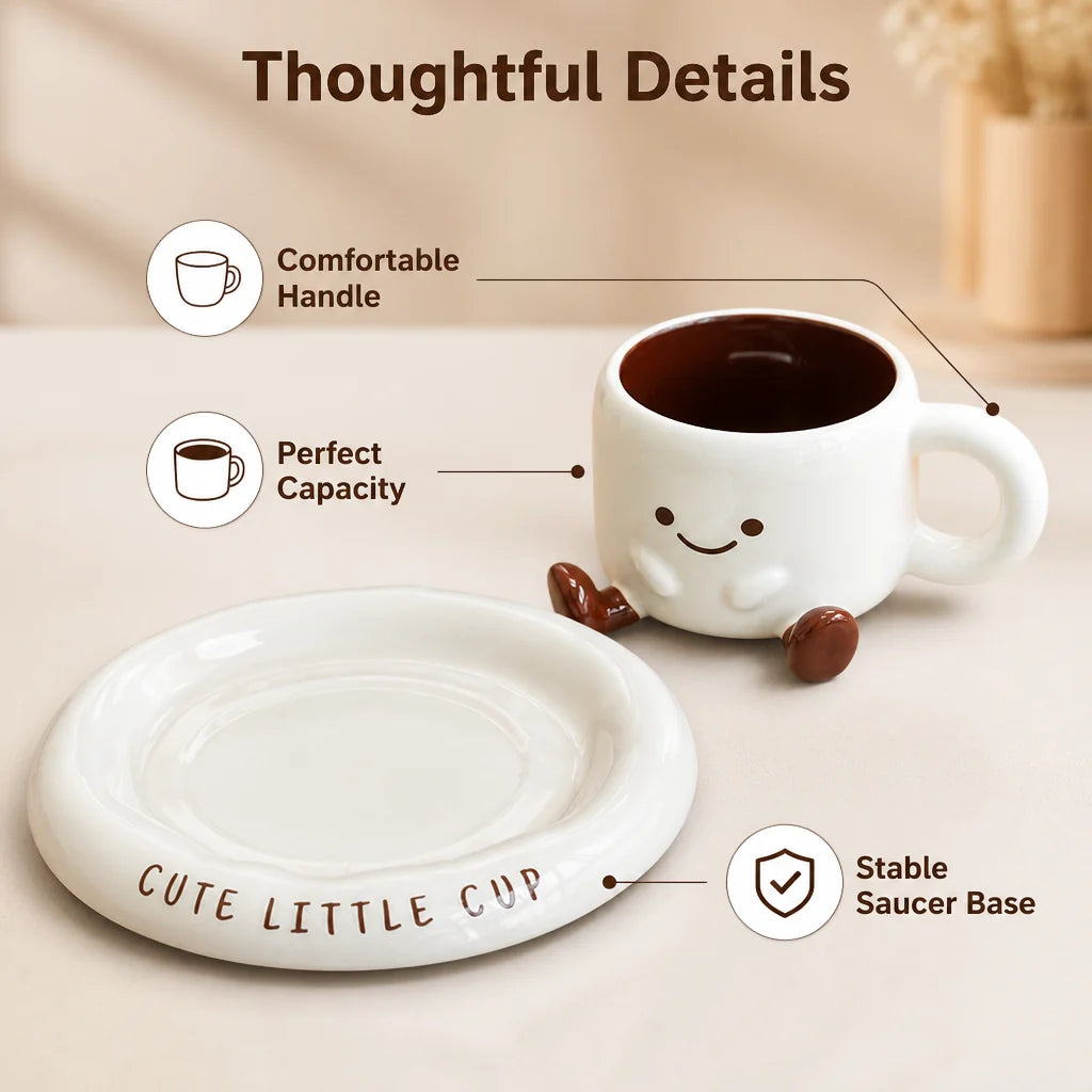 SipFable™ Cup & Saucer — Turn Every Sip Into a Smile and Uplift Your Day