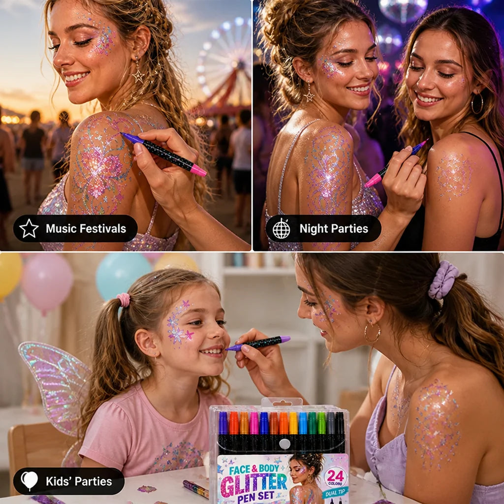GlimmerPair™ 24-Colour Dual-Tip Marker Set — Add Sparkling Dimension to Every Creation