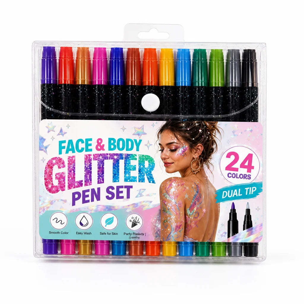 GlimmerPair™ 24-Colour Dual-Tip Marker Set — Add Sparkling Dimension to Every Creation