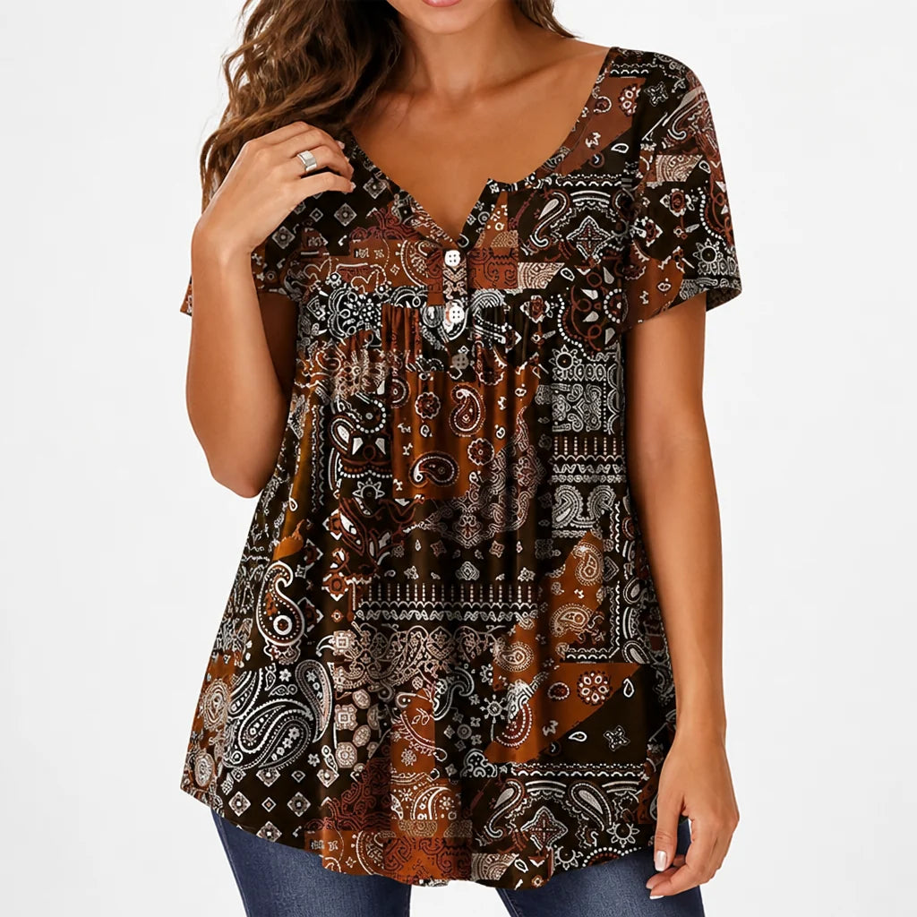 Lunessa™ V-Neck Top — Breeze Through Your Day in Effortless Cool Confidence