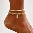 Monograméa™ Gold Initial Anklets — Wear Your Unique Story with Effortless Grace