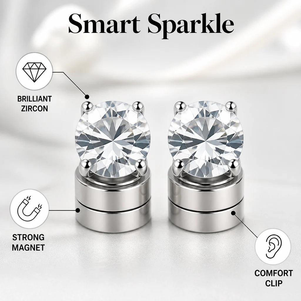 LumiCharm™ Magnetic Zircon Earrings — Dazzle Effortlessly with Pain-Free, Piercing-Free Glamour