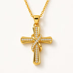Solenne™ Gold Knot Cross Necklace — Wear Confidence That Lights Up Every Room