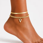 Velmora™ Gold Initial Anklets — Wear Your Unique Story with Effortless Grace