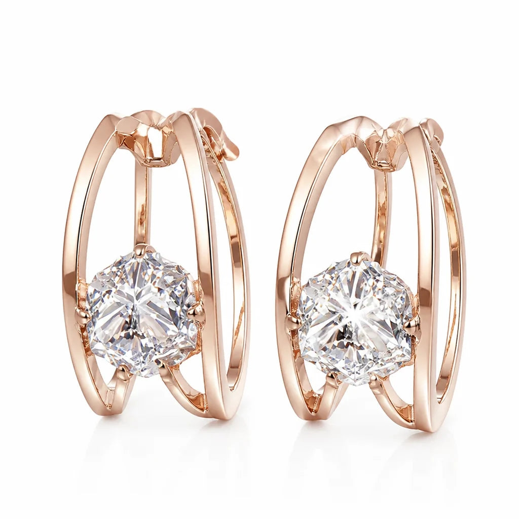 Eloria™ Double Hoop Earrings — Command Every Room with Effortless Glow and Weightless Confidence