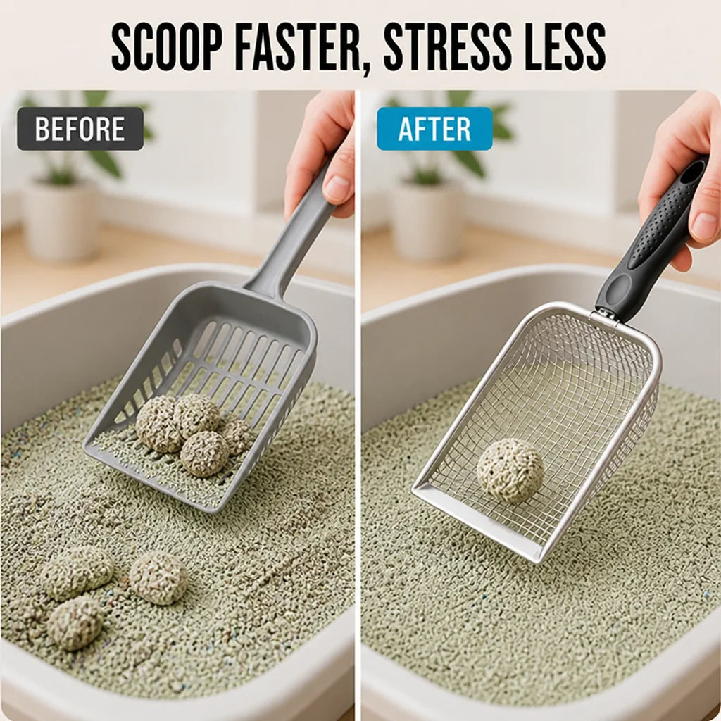 ScoopSieve™ Metal Mesh Scoop — Scoop Faster, Stress Less, Enjoy Every Moment