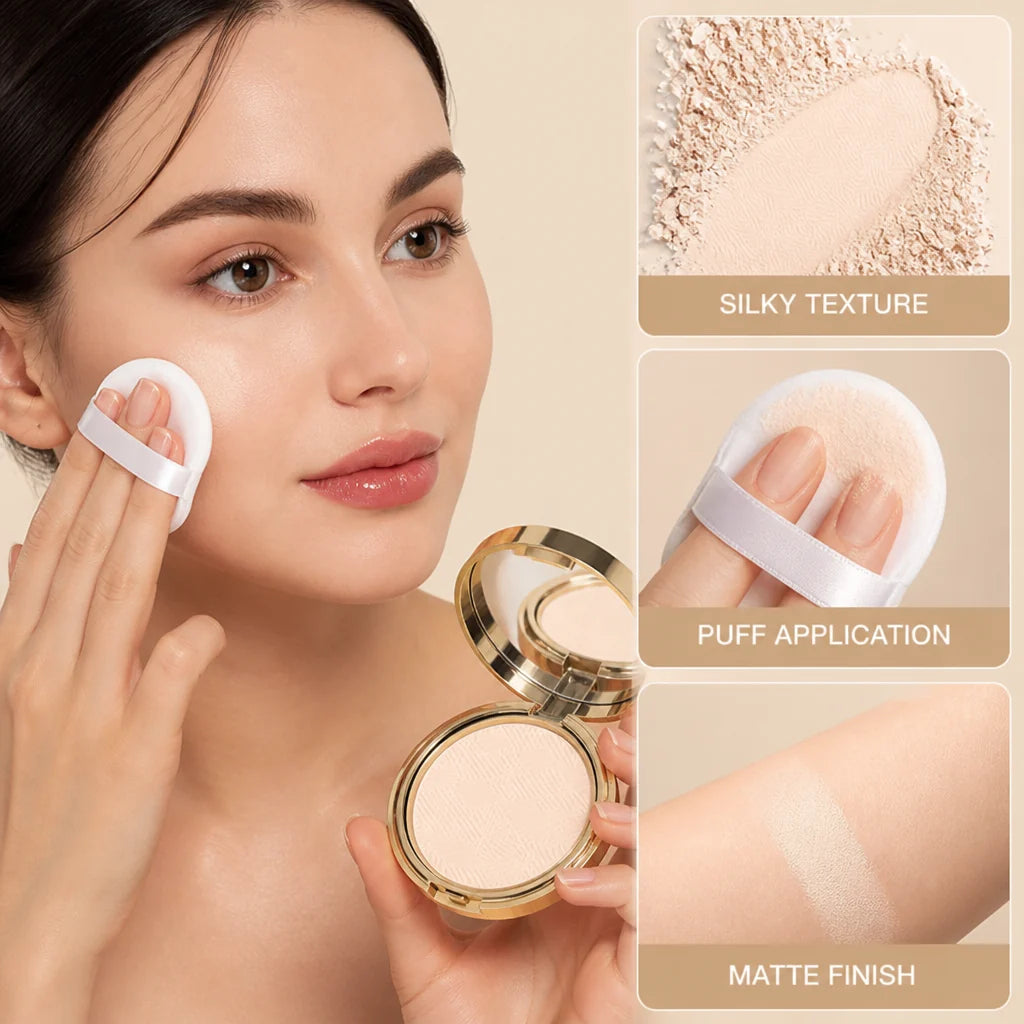 LuminaVeil™ Matte Powder Compact — Flaunt Naturally Smooth, Shine-Free Confidence All Day