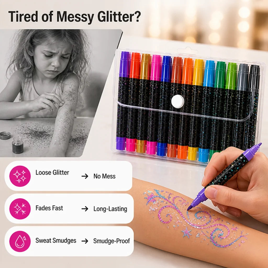 GlimmerPair™ 24-Colour Dual-Tip Marker Set — Add Sparkling Dimension to Every Creation