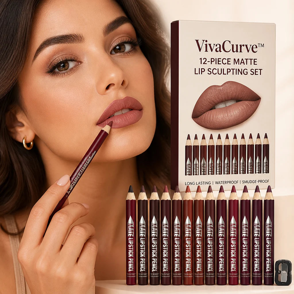 LipCanvas™ 12-Piece Matte Lip Sculpting Set — Unleash Bold, All-Day Confidence with Perfectly Defined Lips