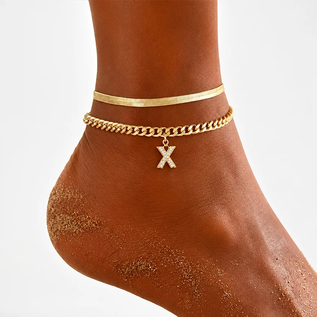 Velmora™ Gold Initial Anklets — Wear Your Unique Story with Effortless Grace