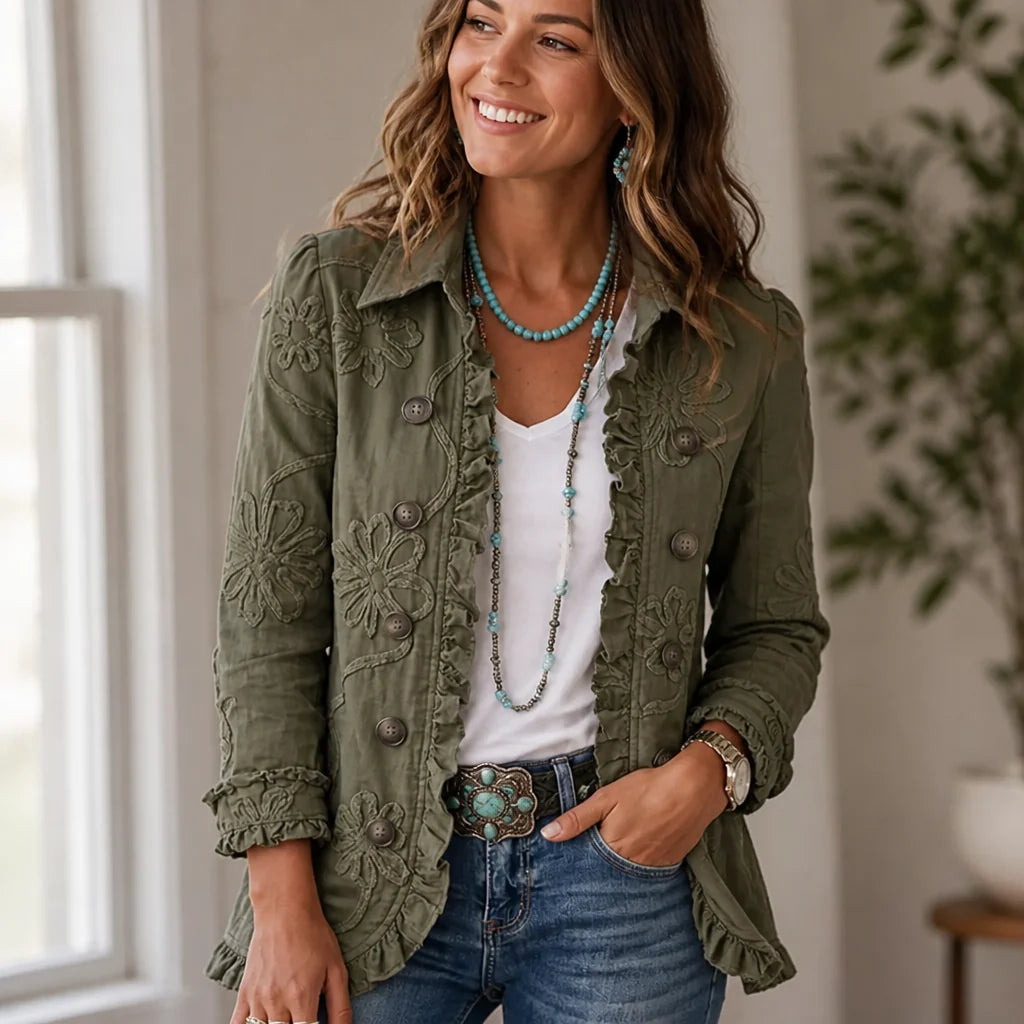 Petalvienne™ Floral Utility Jacket — Turn Heads with Effortless Vintage Charm and Feminine Grace