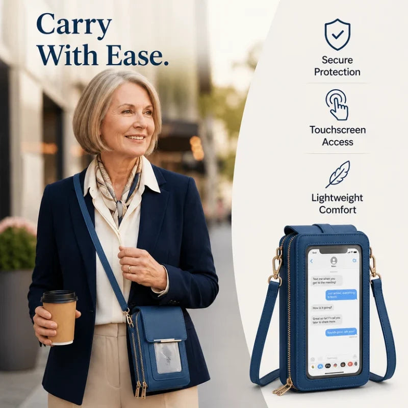 ScreenCaddy™ Touchscreen Crossbody Wallet — Stay Effortlessly Connected and Secure Wherever Life Moves You