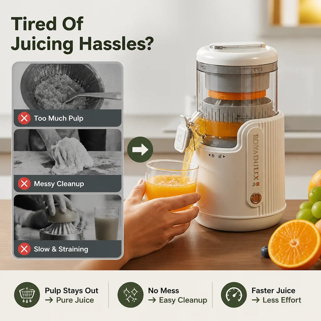 JuiceForge™ — Effortless Fresh Juice That Powers Your Day and Clears Your Mess