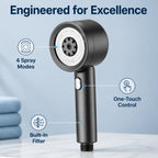 FlowSwitch™ 4-Mode Shower Head — high-pressure handheld shower head with multiple spray modes