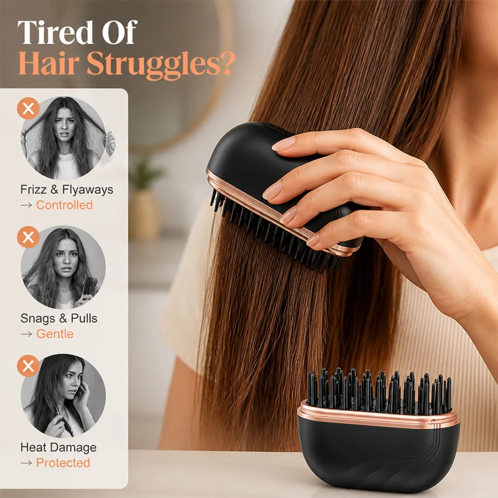 SilkComb™ Cordless Hair Straightener Comb — Transform Your Hair Into Silky, Radiant Perfection Instantly