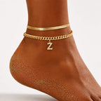 Monograméa™ Gold Initial Anklets — Wear Your Unique Story with Effortless Grace