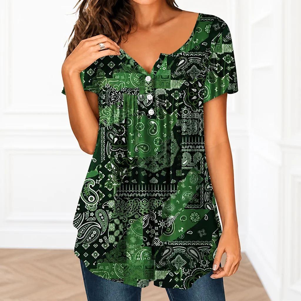 Lunessa™ V-Neck Top — Breeze Through Your Day in Effortless Cool Confidence