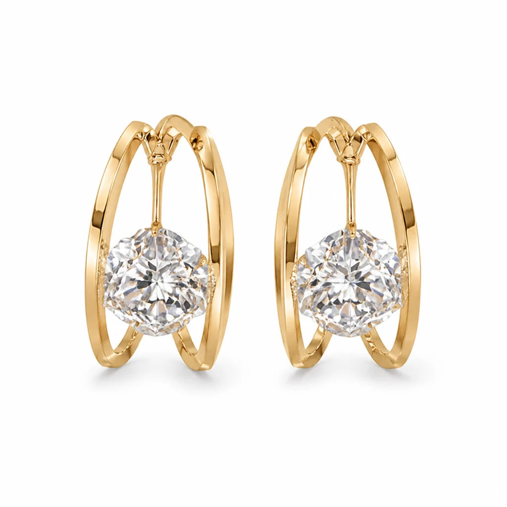 Calyvre™ Double Hoop Earrings — Command Every Room with Effortless Glow and Weightless Confidence