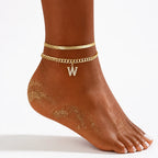 Monograméa™ Gold Initial Anklets — Wear Your Unique Story with Effortless Grace