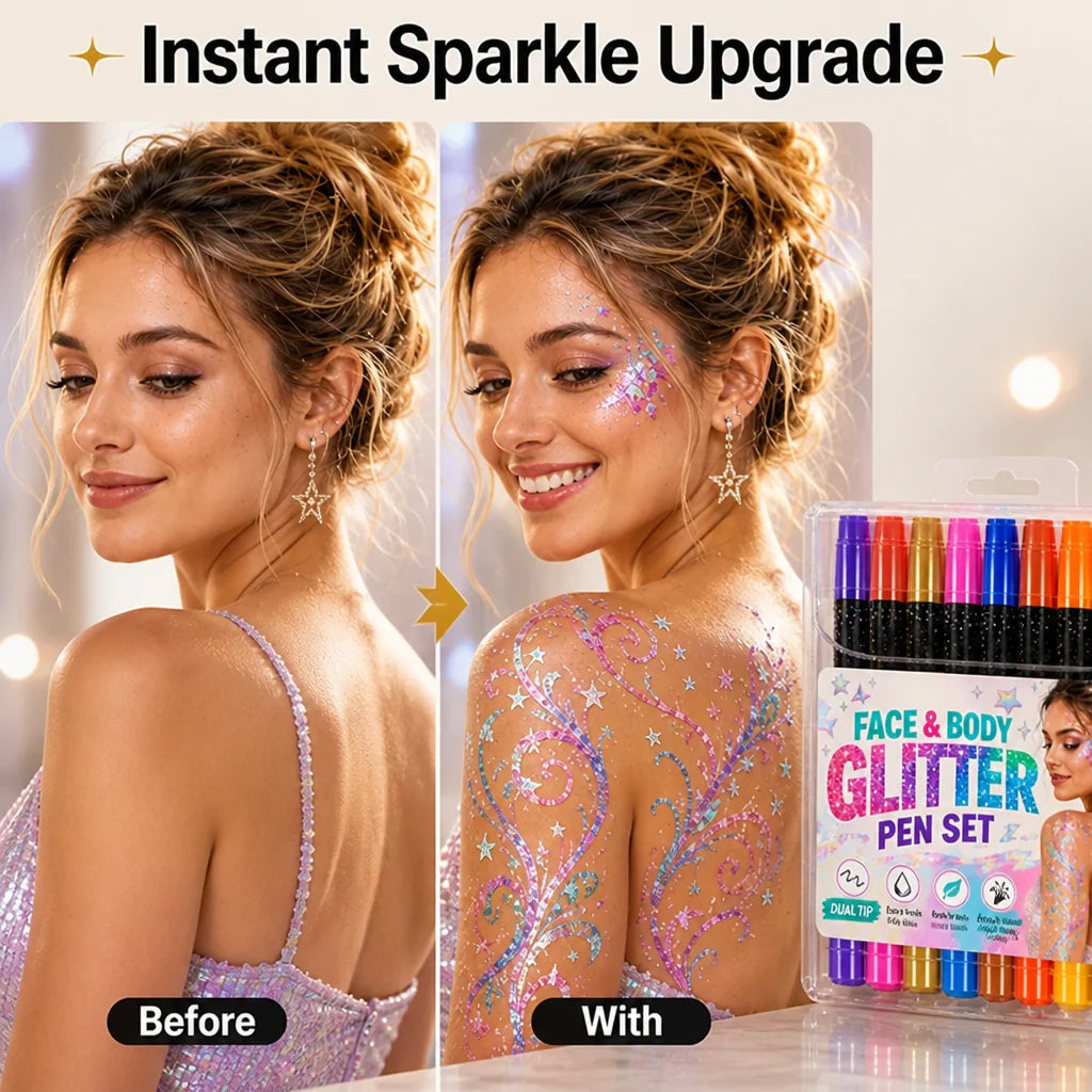 GlimmerPair™ 24-Colour Dual-Tip Marker Set — Add Sparkling Dimension to Every Creation