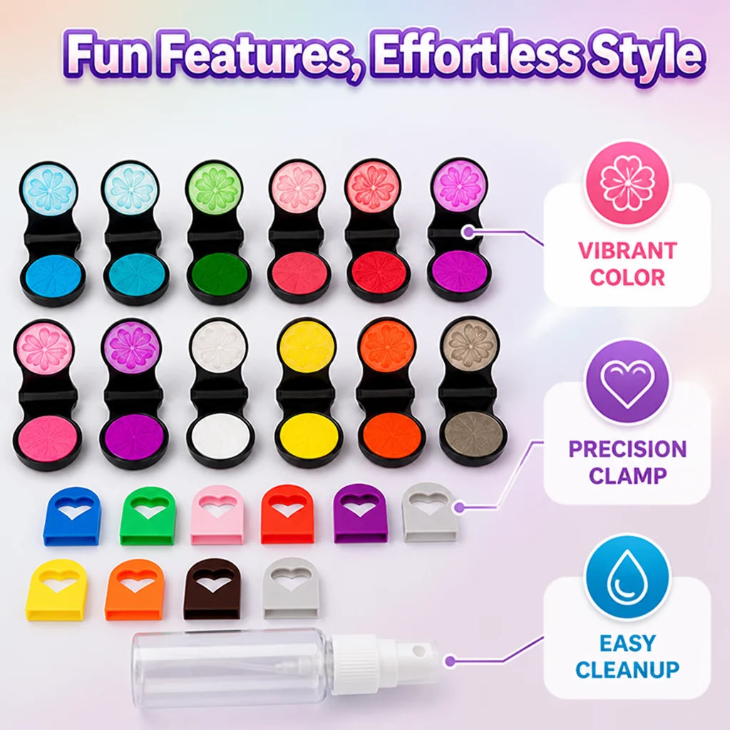 ChalkBurst™ 12-Colour Hair Chalk Kit — Transform Your Look With Vibrant Colour in Moments
