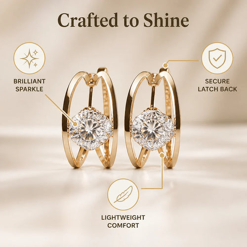 Calyvre™ Double Hoop Earrings — Command Every Room with Effortless Glow and Weightless Confidence