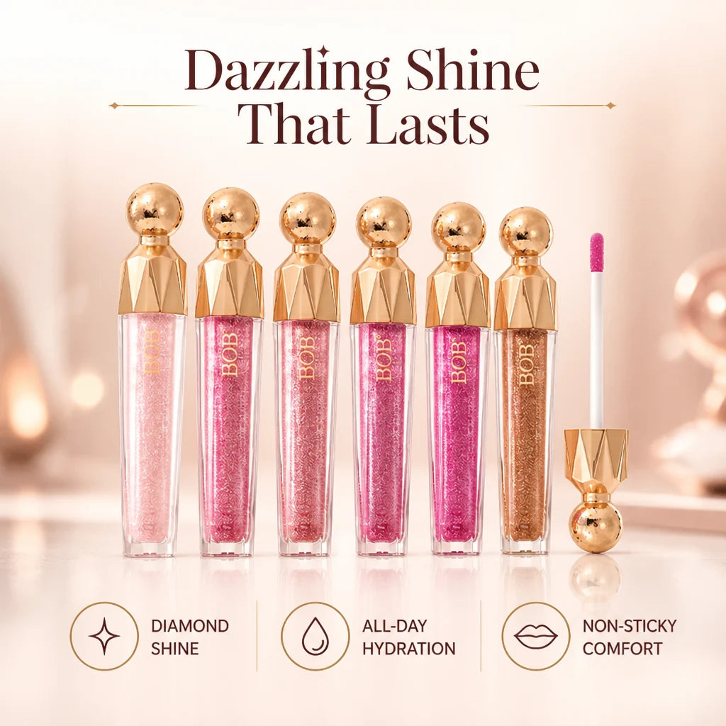 Zelvaria™ Diamond Shine Lip Gloss — Transform Your Lips Into a Magnetic, Dazzling Statement