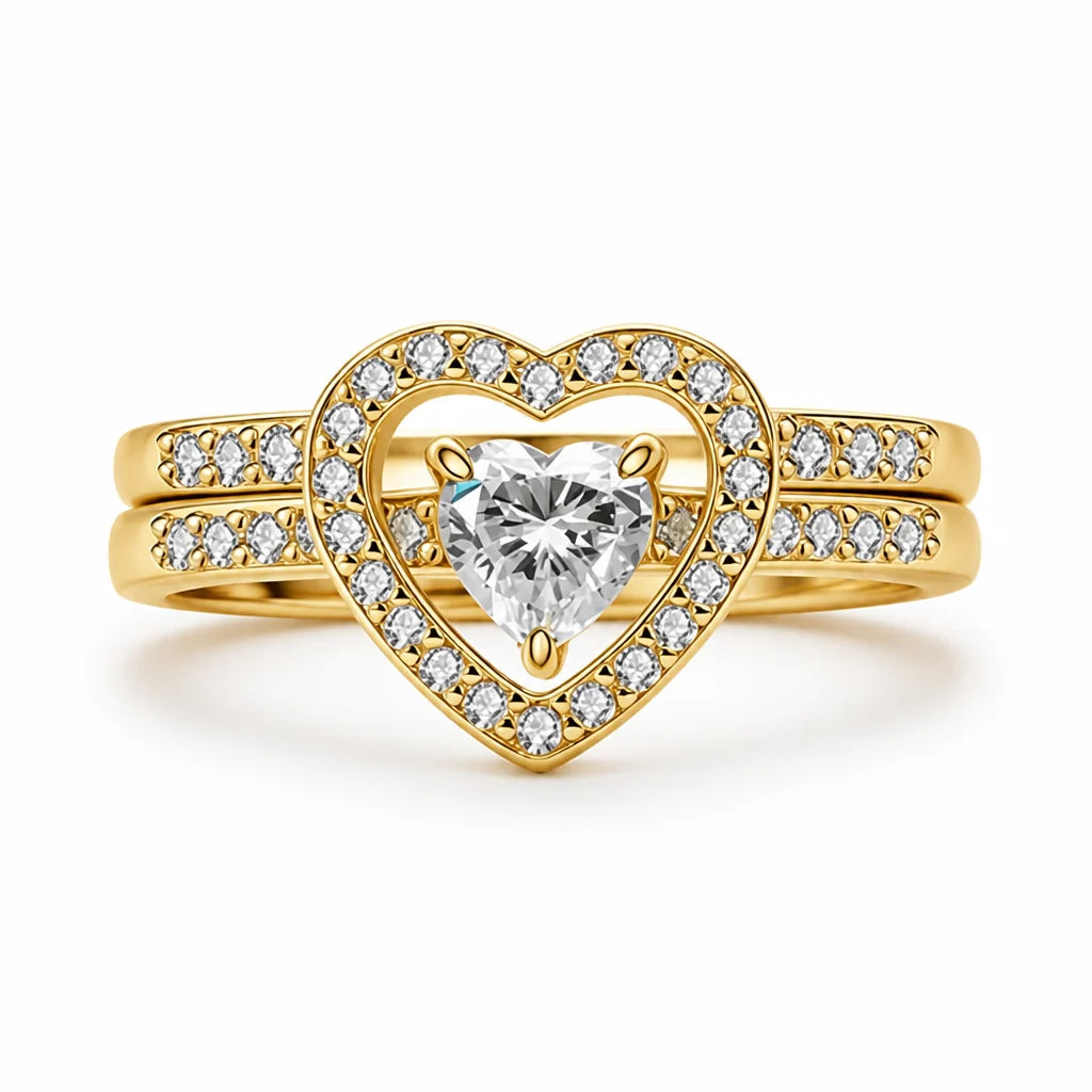 HeartWisp™ Halo Ring Set — Ignite Passion with Every Sparkling Glance