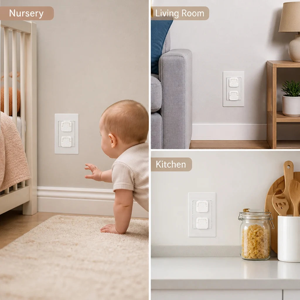 Nuvacove™ Outlet Shield Pack of 10— Instantly Lock Out Danger and Protect Your Child’s Curious Hands