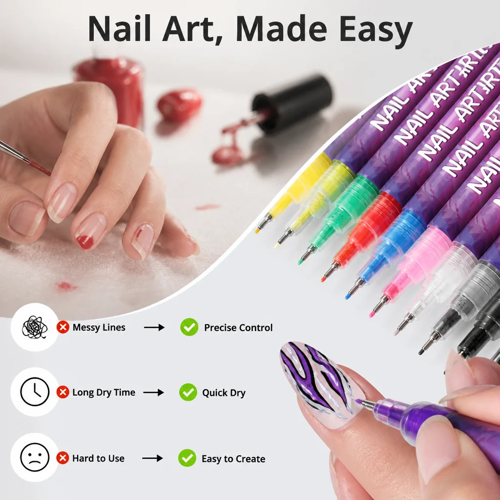 ManiSketch™ 12-Color Nail Art Marker Set — Create Jaw-Dropping Designs That Turn Heads Instantly